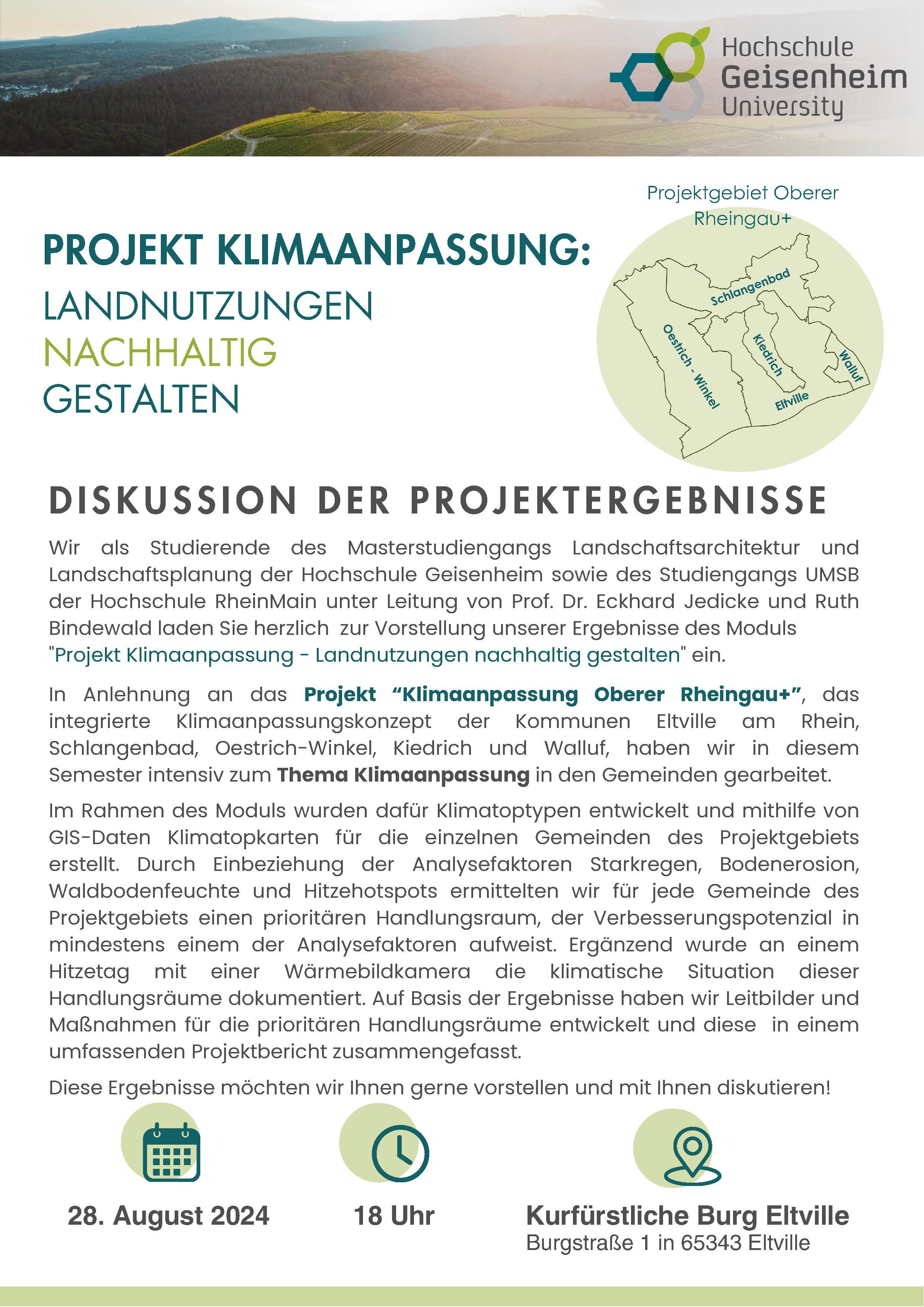 Flyer Einladung Diskussion der Projektergebnisse